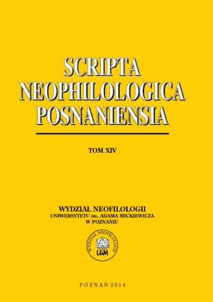Scripta Neophilologica Posnaniensia tom XIV